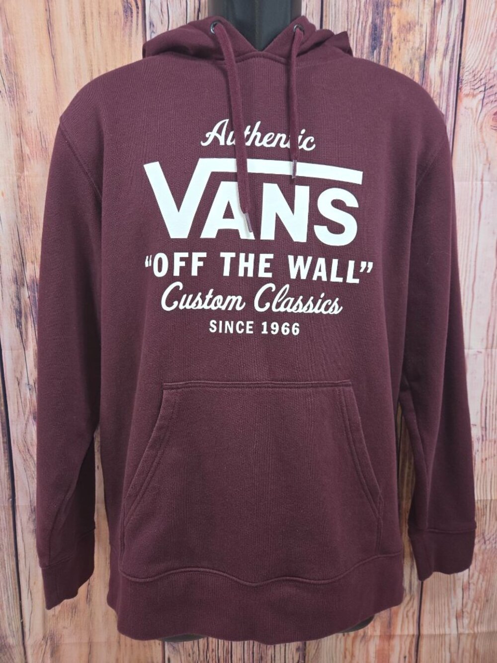 Vans Unisex "Off The Wall" Burgundy Hoodie Small